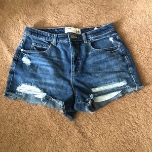 Denim high waisted shorts